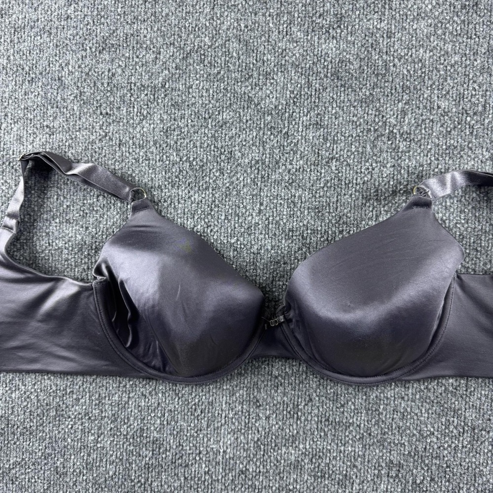 Vanity Fair T-Shirt Bra Women 34DD Purple Lightly Lined Underwire Seamless Satin